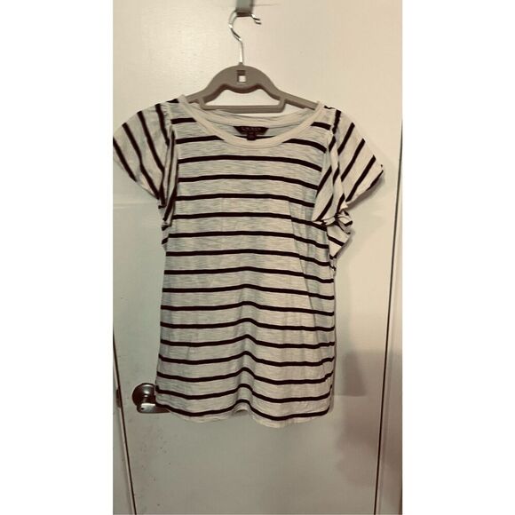 Ralph Lauren Black Label Black Tan Stripe T Shirt Bell Short Sleeves Size S - Picture 1 of 8